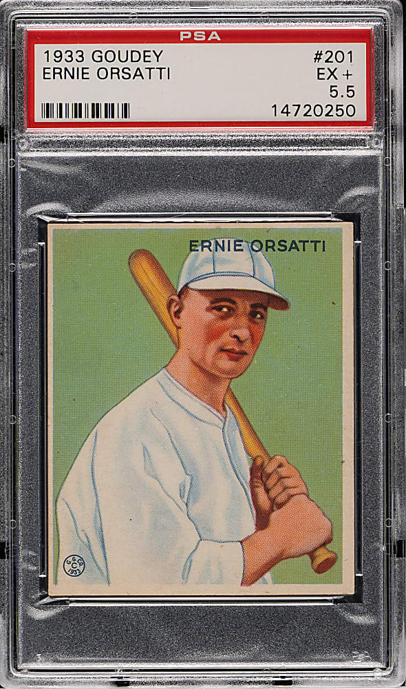 1933 R319 Goudey #201 Ernie Orsatti PSA EX+ 5.5