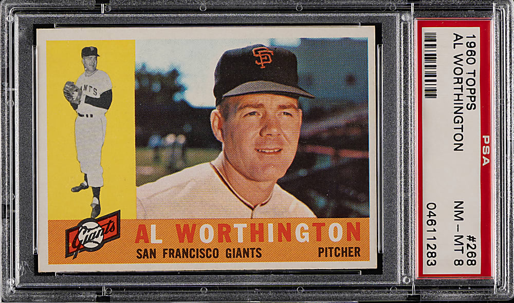1960 Topps #268 Al Worthington PSA NM-MT 8