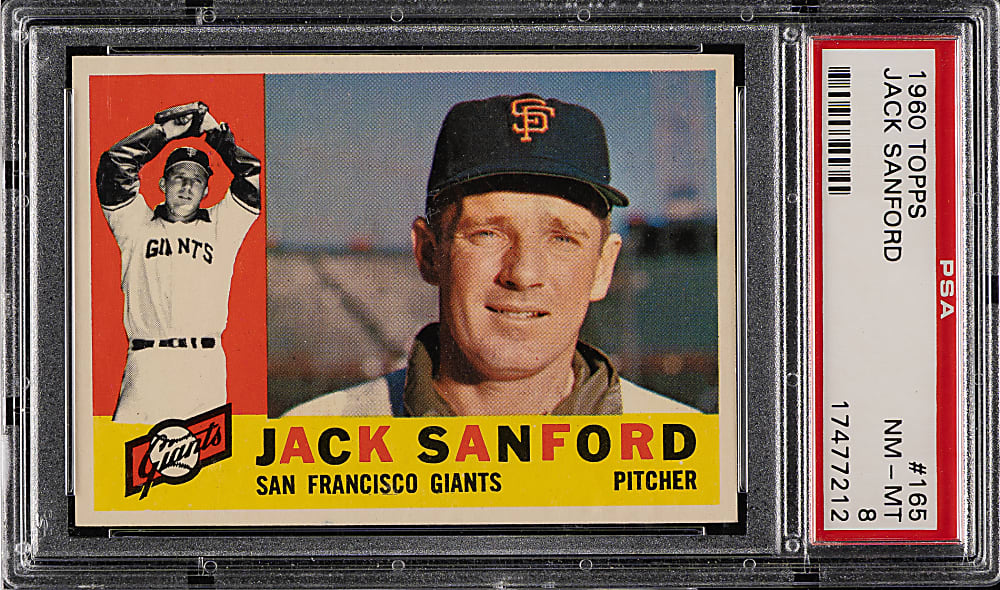 1960 Topps #165 Jack Sanford PSA NM-MT 8