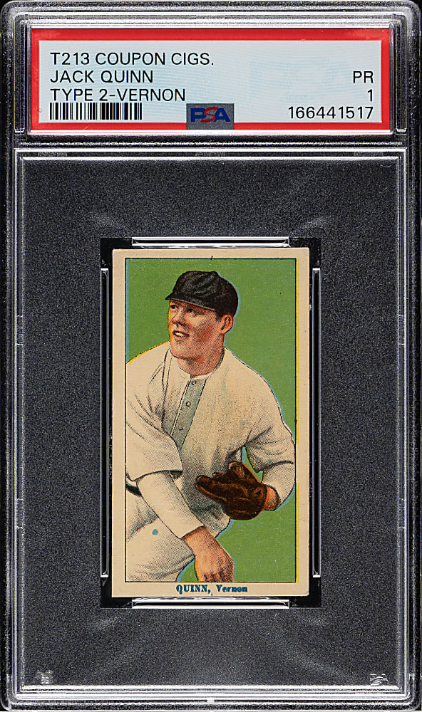 1914 T213 Coupon Cigarettes (Type 2) Jack Quinn Vernon PSA POOR 1