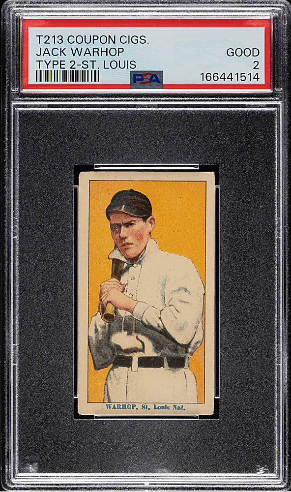 1914 T213 Coupon Cigarettes (Type 2) Jack Warhop St. Louis PSA GOOD 2