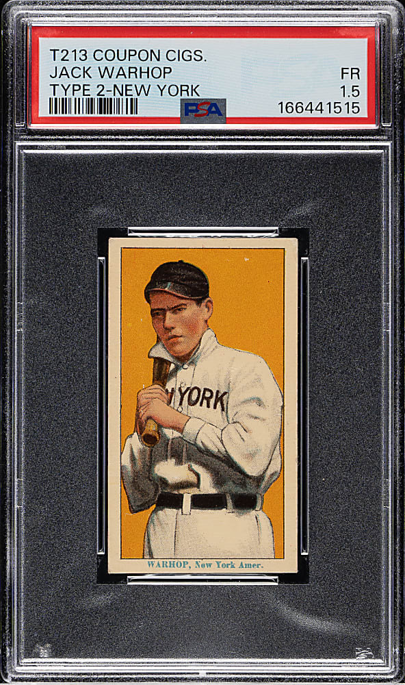 1914 T213 Coupon Cigarettes (Type 2) Jack Warhop New York PSA FAIR 1.5