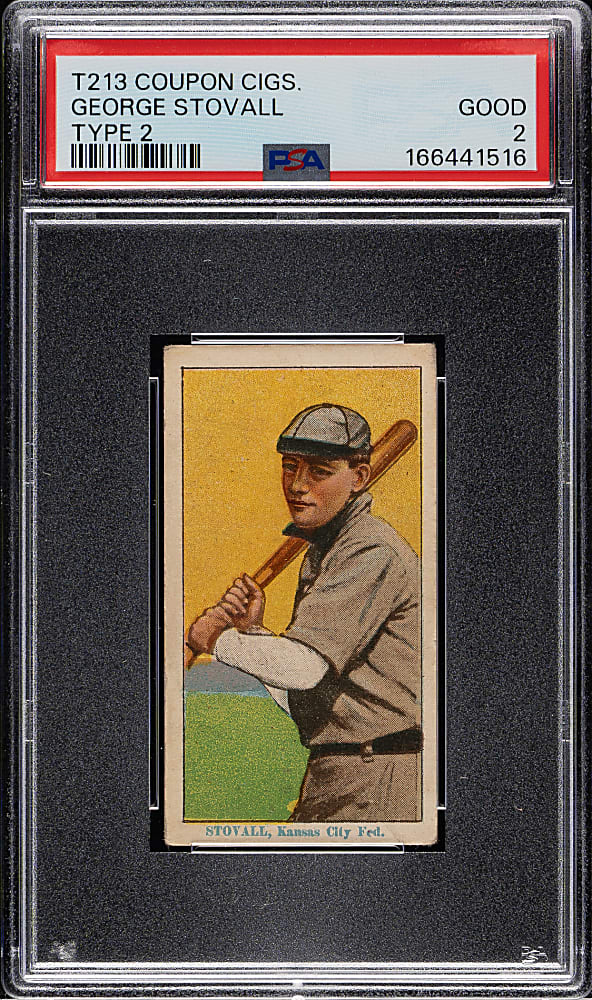 1914 T213 Coupon Cigarettes (Type 2) George Stovall PSA GOOD 2
