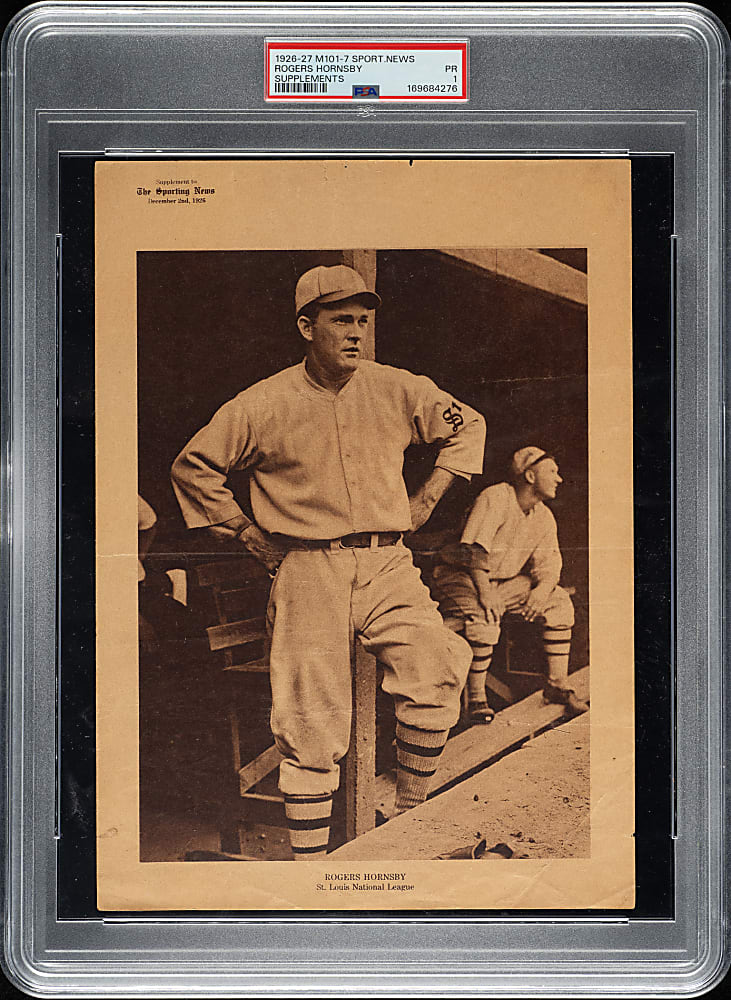 1926 M101-7 Sporting News Supplements Rogers Hornsby PSA POOR 1