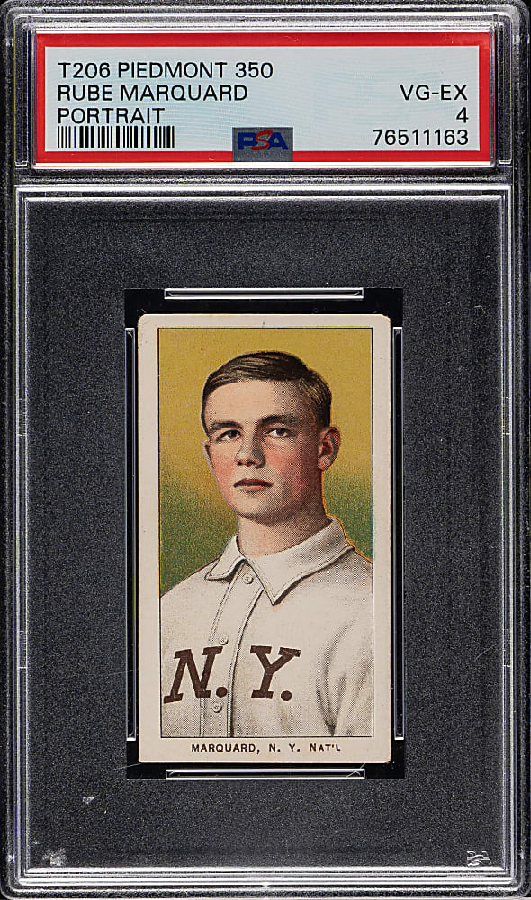 1909-1911 T206 White Border Rube Marquard Portrait PSA VG-EX 4