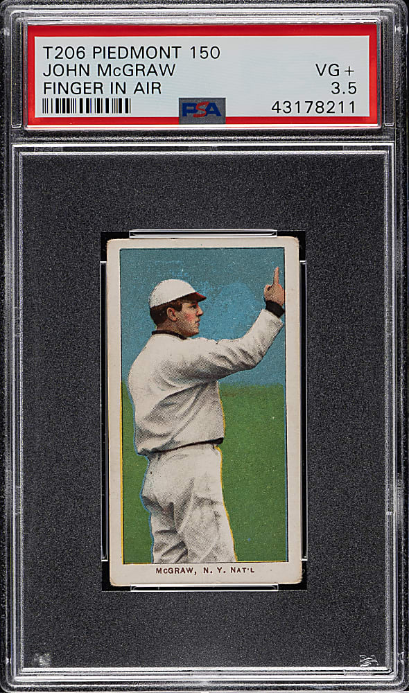 1909-1911 T206 White Border John McGraw Finger in Air PSA VG+ 3.5