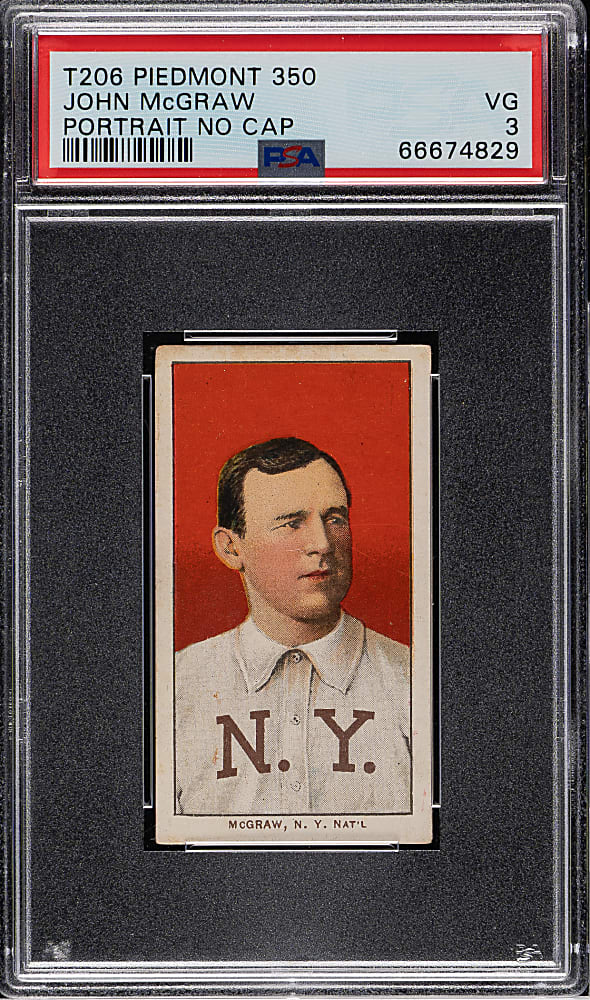 1909-1911 T206 White Border John McGraw Portrait No Cap PSA VG 3