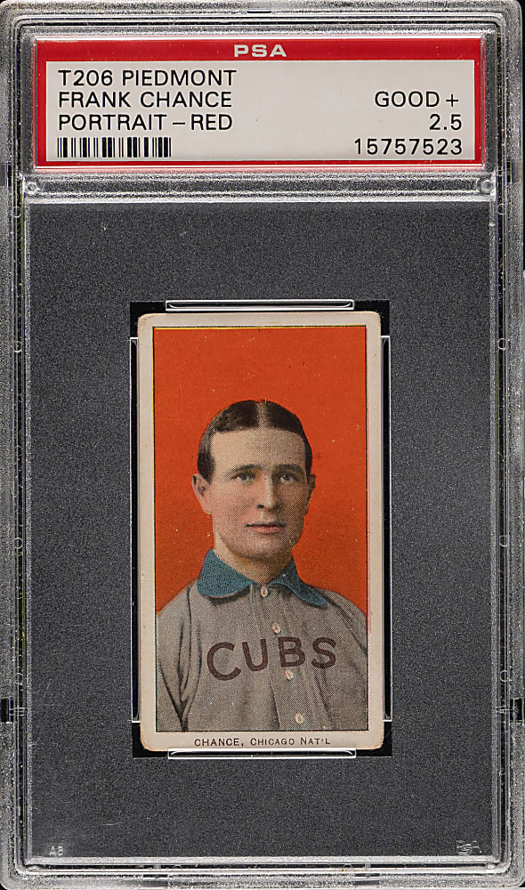 1909-1911 T206 White Border Frank Chance Portrait Red Background PSA GOOD+ 2.5