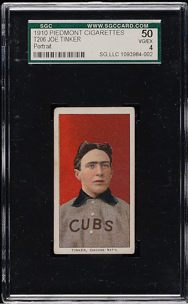 1909-1911 T206 White Border Joe Tinker Portrait SGC VG/EX 50