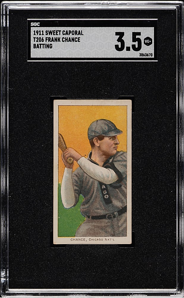 1909-1911 T206 White Border Frank Chance Batting SGC VG+ 3.5
