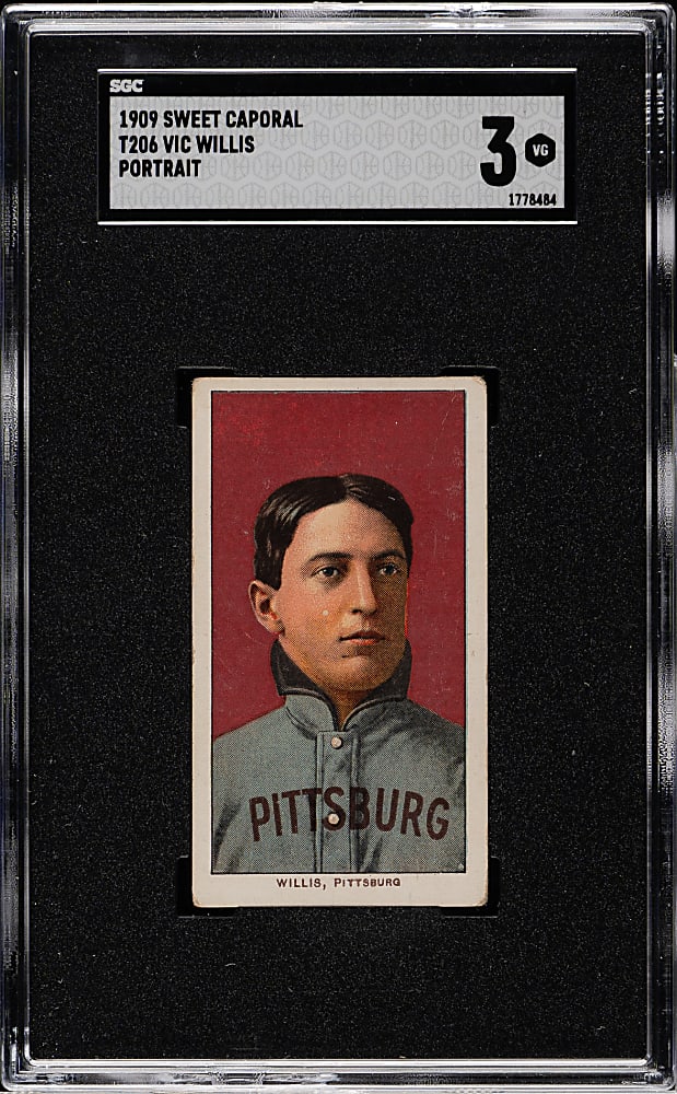1909-1911 T206 White Border Vic Willis Portrait SGC VG 3