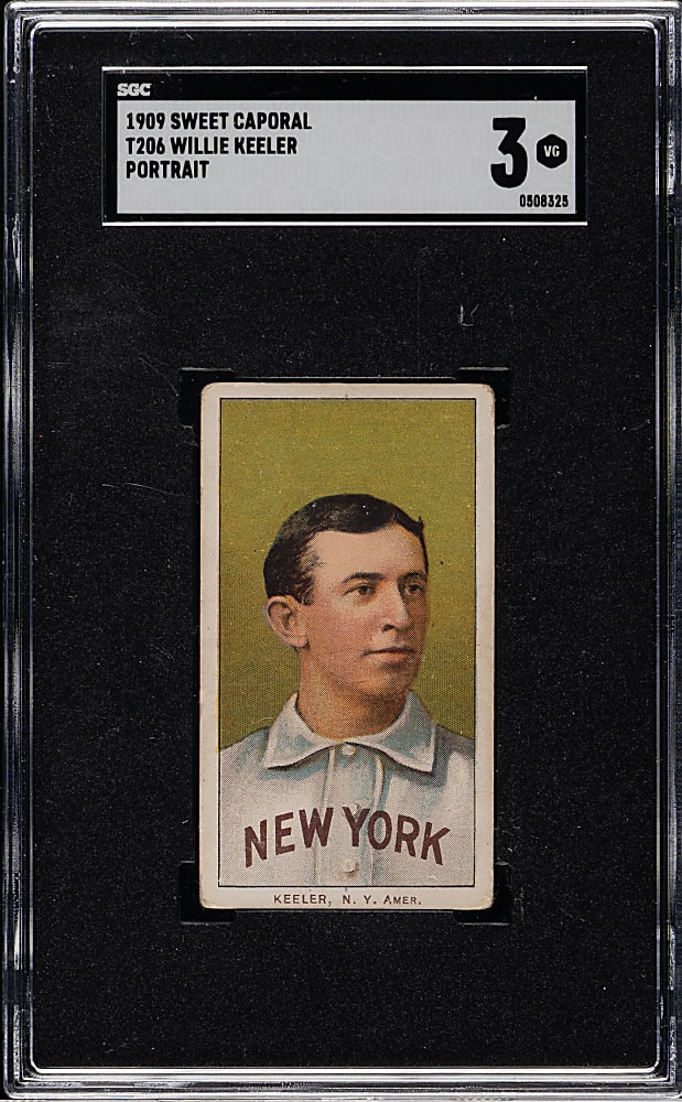 1909-1911 T206 White Border Willie Keeler Portrait SGC VG 3