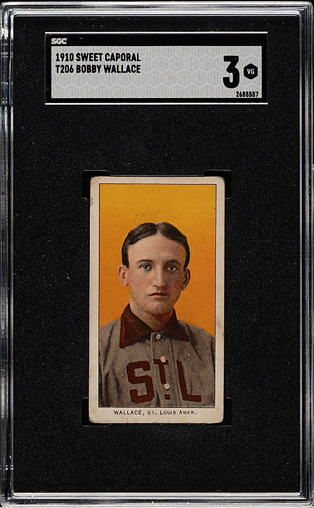 1909-1911 T206 White Border Bobby Wallace SGC VG 3