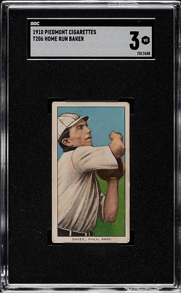 1909-1911 T206 White Border Home Run Baker SGC VG 3