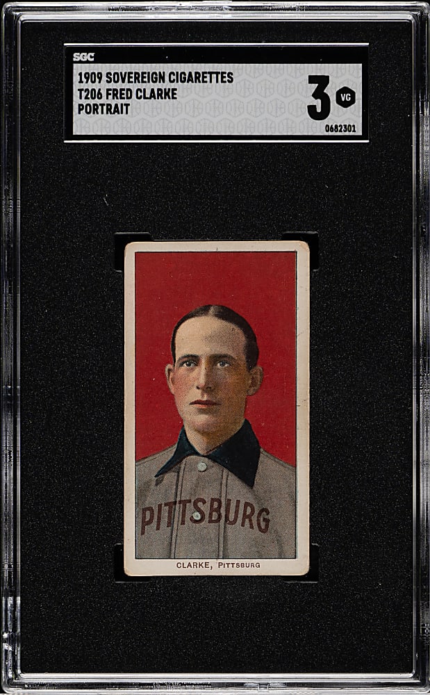1909-1911 T206 White Border Fred Clarke Portrait SGC VG 3 - Sovereign 150 Back