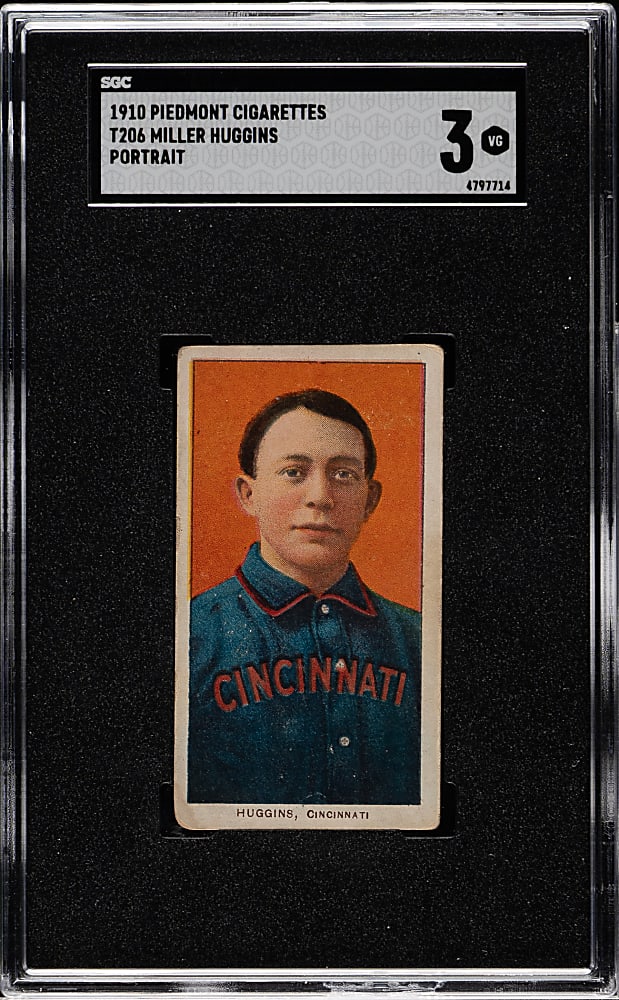 1909-1911 T206 White Border Miller Huggins Portrait SGC VG 3