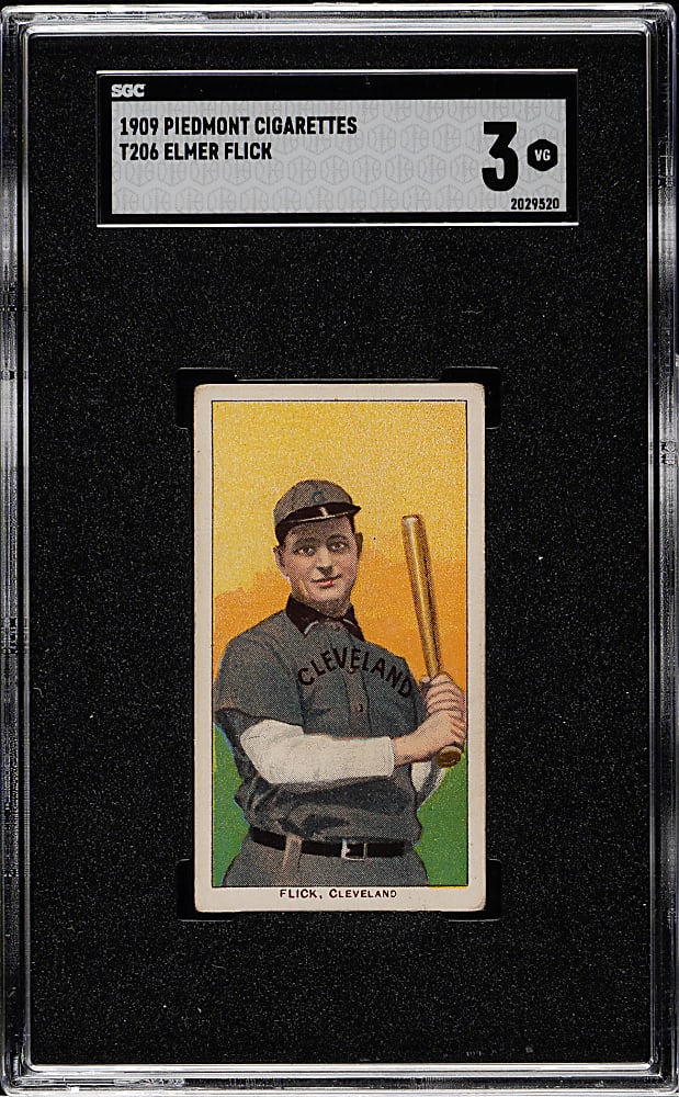 1909-1911 T206 White Border Elmer Flick SGC VG 3