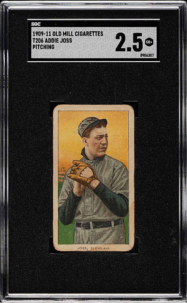 1909-1911 T206 White Border Addie Joss Pitching SGC GOOD+ 2.5 - Old Mill Back