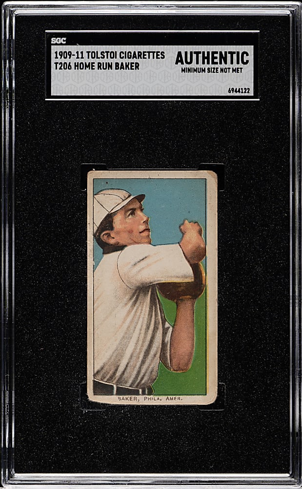 1909-1911 T206 White Border Home Run Baker SGC Authentic - Tolstoi Back