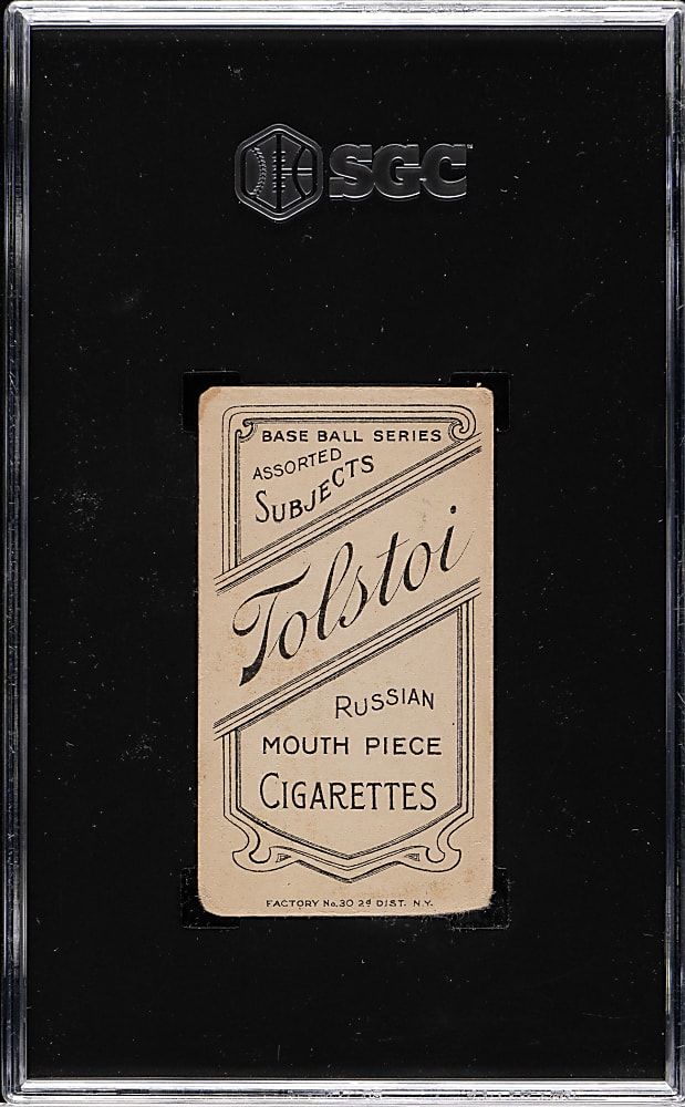 1909-1911 T206 White Border Home Run Baker SGC Authentic - Tolstoi Back