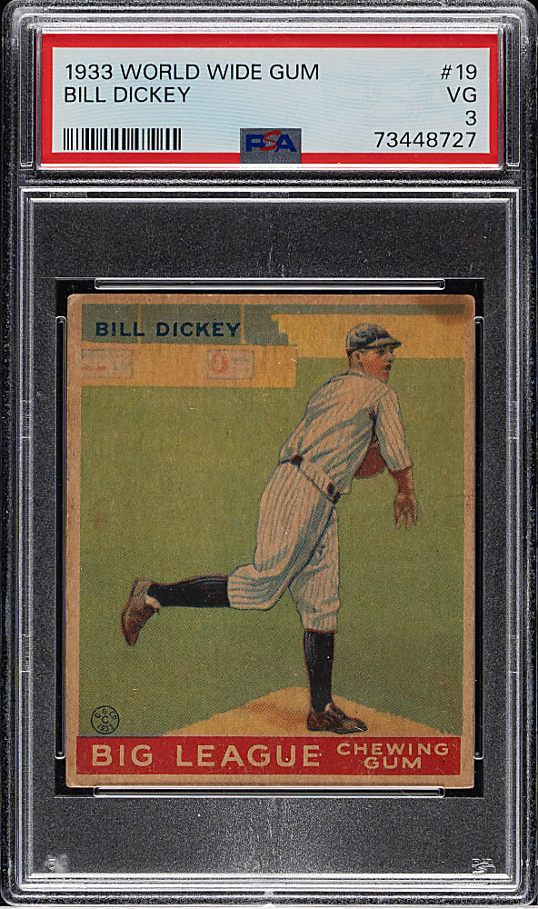 1933 V353 World Wide Gum Canadian Goudey #19 Bill Dickey PSA VG 3