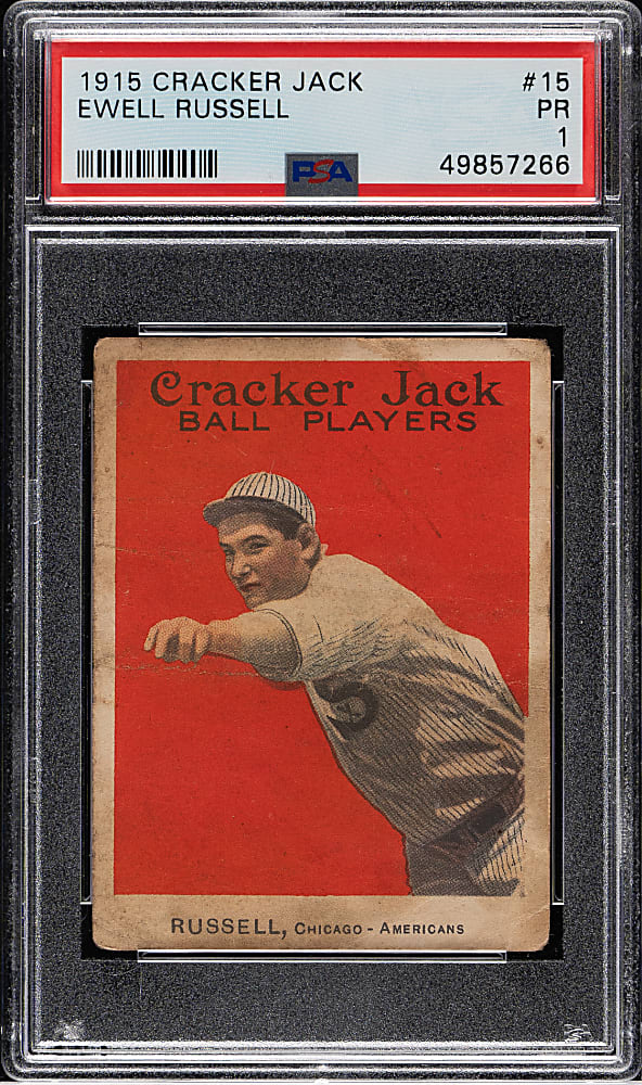 1915 E145 Cracker Jack #15 Ewell Russell PSA POOR 1