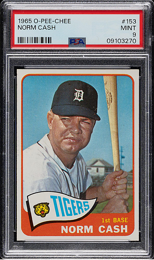 1965 O-Pee-Chee #153 Norm Cash PSA MINT 9
