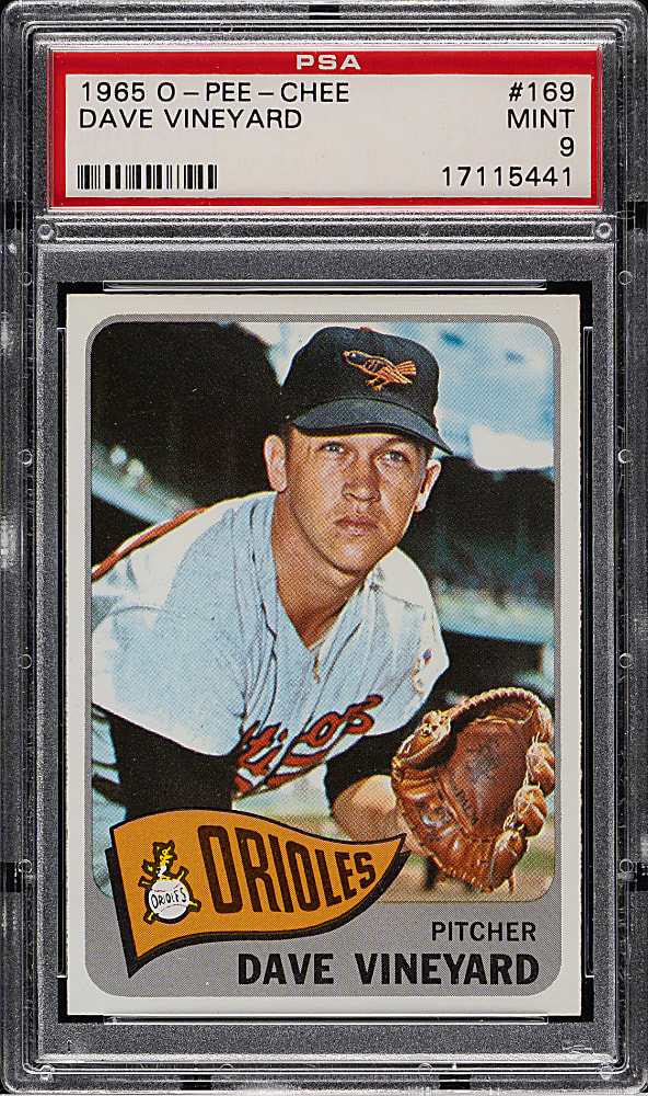 1965 O-Pee-Chee #169 Dave Vineyard PSA MINT 9