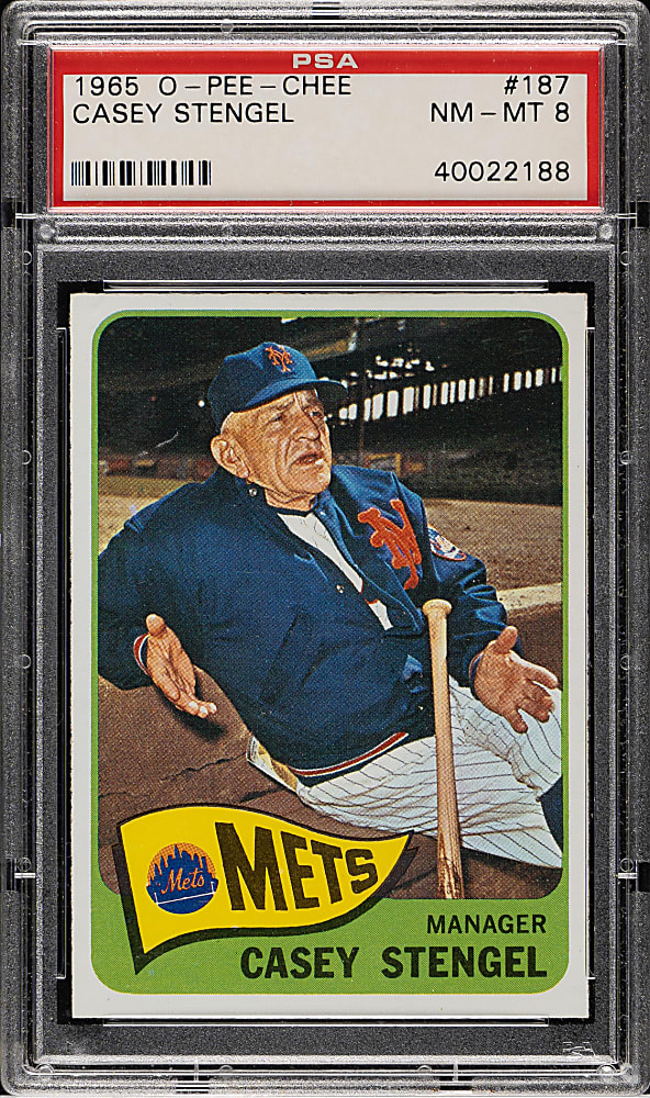 1965 O-Pee-Chee #187 Casey Stengel PSA NM-MT 8