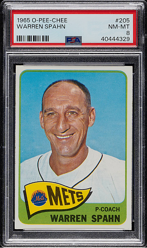 1965 O-Pee-Chee #205 Warren Spahn PSA NM-MT 8