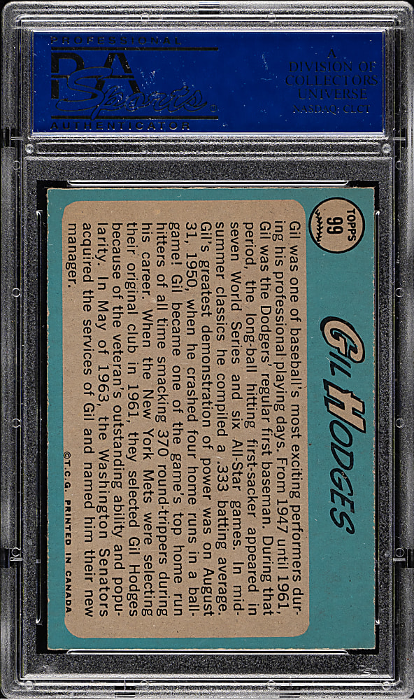 1965 O-Pee-Chee #99 Gil Hodges PSA NM-MT 8