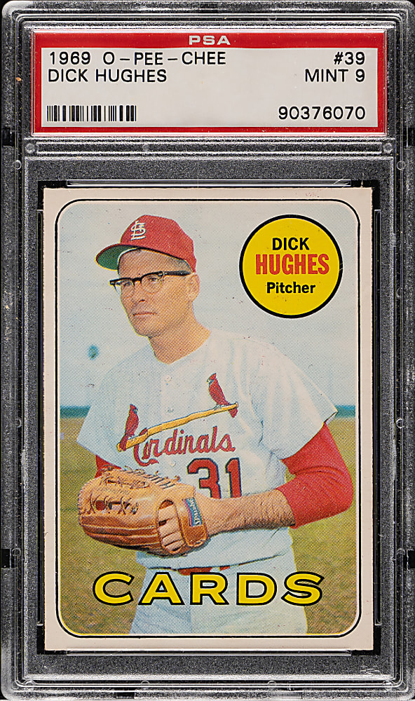 1969 O-Pee-Chee #39 Dick Hughes PSA MINT 9