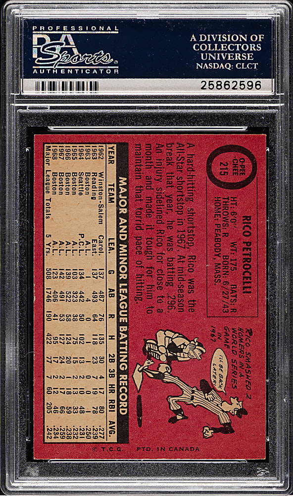 1969 O-Pee-Chee #215 Rico Petrocelli PSA MINT 9