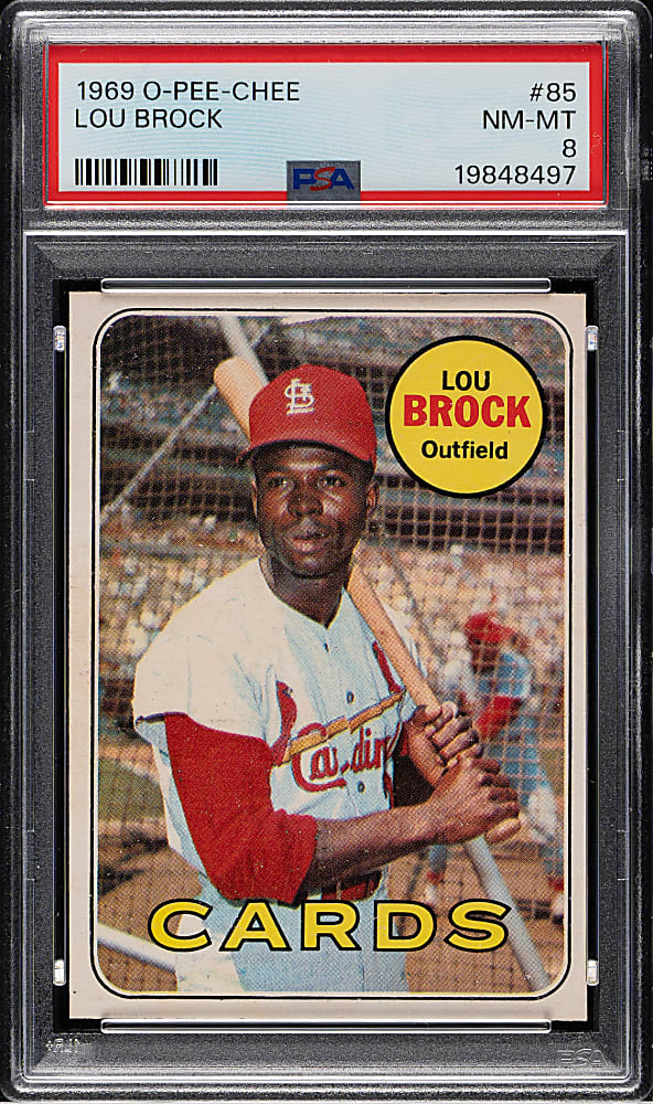 1969 O-Pee-Chee #85 Lou Brock PSA NM-MT 8