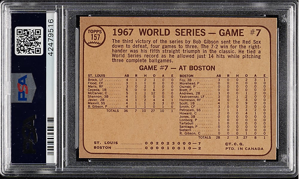 1968 O-Pee-Chee #157 World Series Game 7 St. Louis Wins It! PSA MINT 9