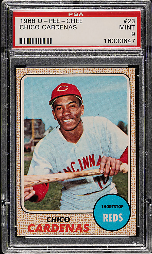 1968 O-Pee-Chee #23 Chico Cardenas PSA MINT 9