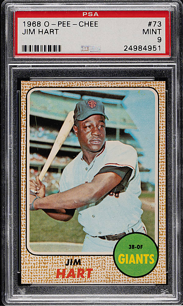 1968 O-Pee-Chee #73 Jim Hart PSA MINT 9