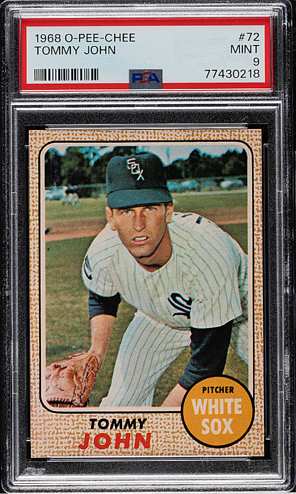 1968 O-Pee-Chee #72 Tommy John PSA MINT 9