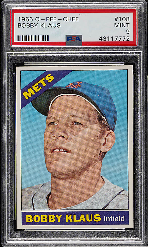 1966 O-Pee-Chee #108 Bobby Klaus PSA MINT 9