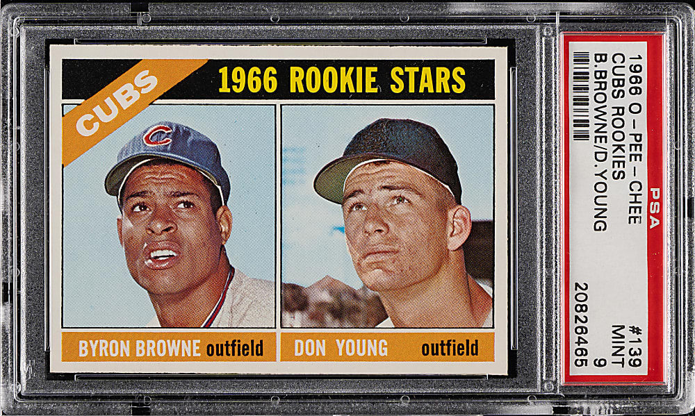 1966 O-Pee-Chee #139 Browne/Young PSA MINT 9
