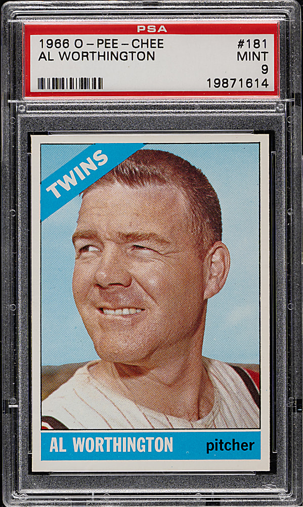 1966 O-Pee-Chee #181 Al Worthington PSA MINT 9