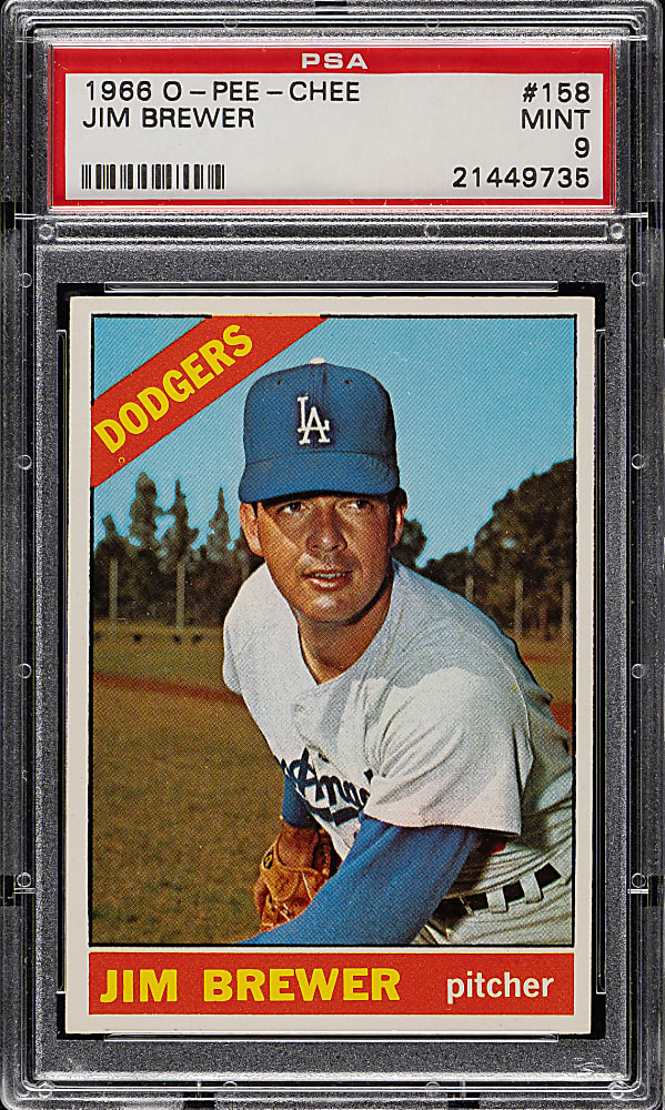 1966 O-Pee-Chee #158 Jim Brewer PSA MINT 9