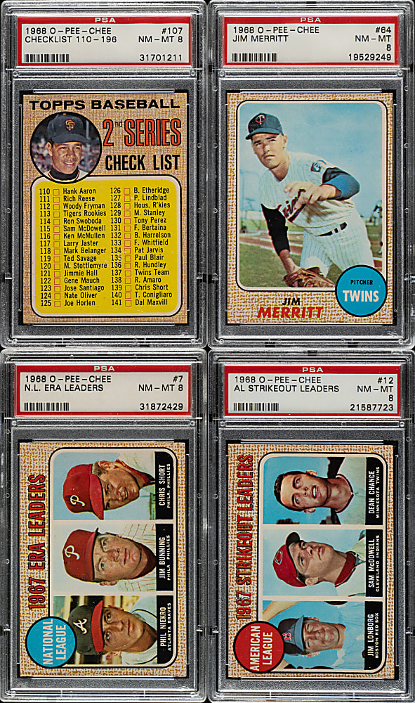 1968 O-Pee-Chee PSA NM-MT 8 Collection (4)