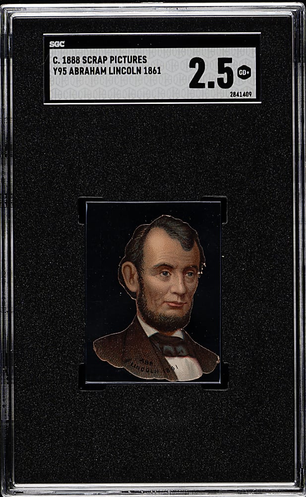 1880s Y95 Scrap Pictures "U.S. Presidents" Abraham Lincoln Micro SGC GOOD+ 2.5