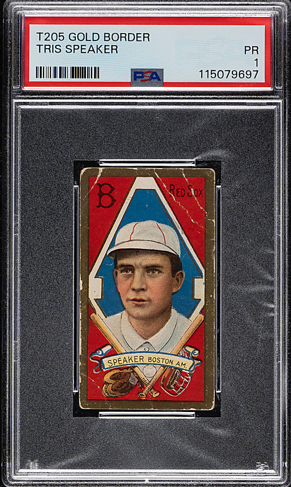 1911 T205 Gold Border Tris Speaker PSA POOR 1