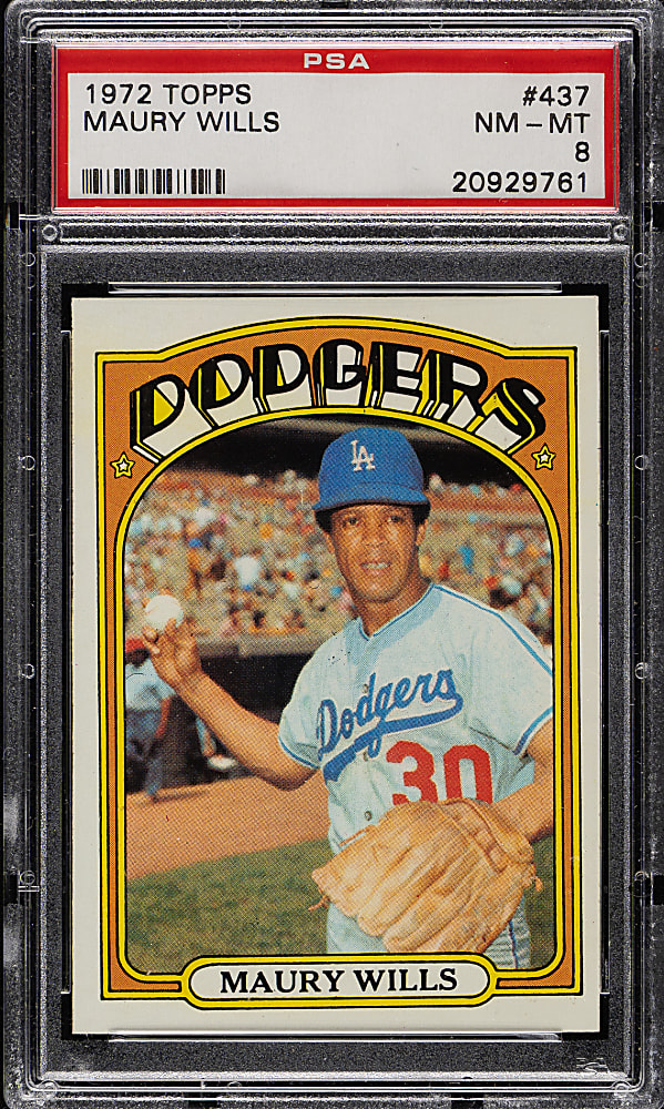 1972 Topps #437 Maury Wills PSA NM-MT 8