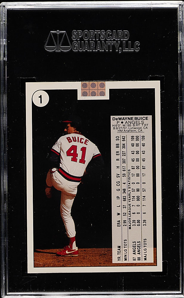 1989 Upper Deck Prototypes #1 Dewayne Buice SGC NM/MT+ 92