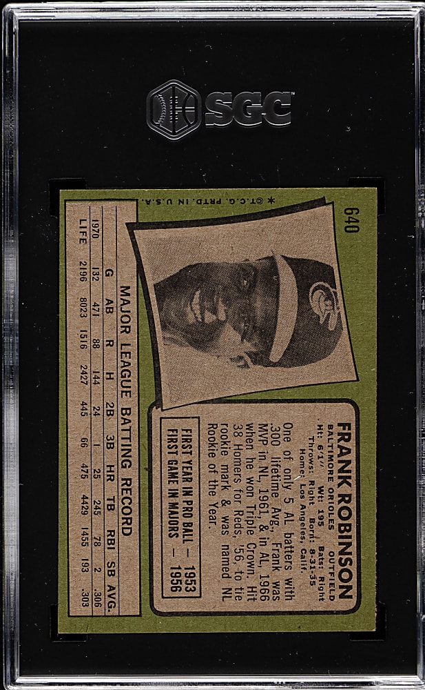 1971 Topps #640 Frank Robinson SGC EX/NM+ 6.5