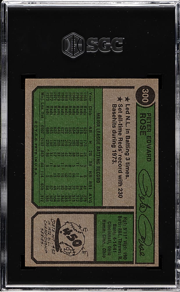 1974 Topps #300 Pete Rose SGC NM+ 7.5