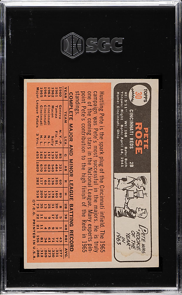 1966 Topps #30 Pete Rose SGC VG/EX 4